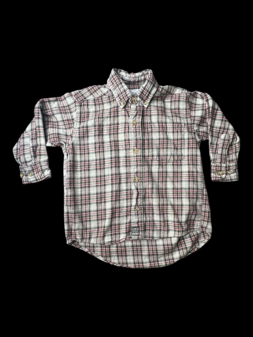 Oshkosh 90s Vintage Tan/Red Flannel Sz 3T